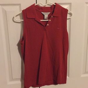 Brooks Brothers sleeveless crimson polo